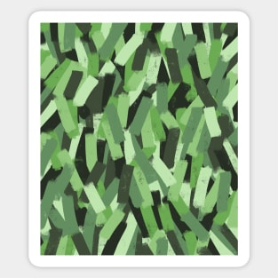 Painted Style Green Camo in Smudgy Brush Stroke Stripes Sticker